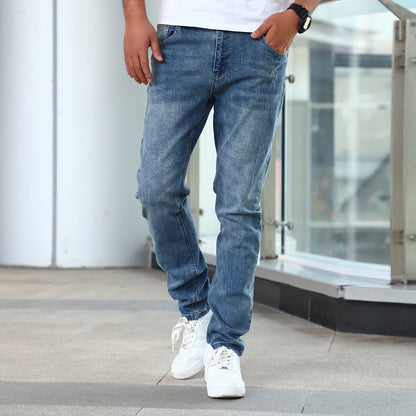 Skinny-jeans til mænd med stræk og lynlåslukning