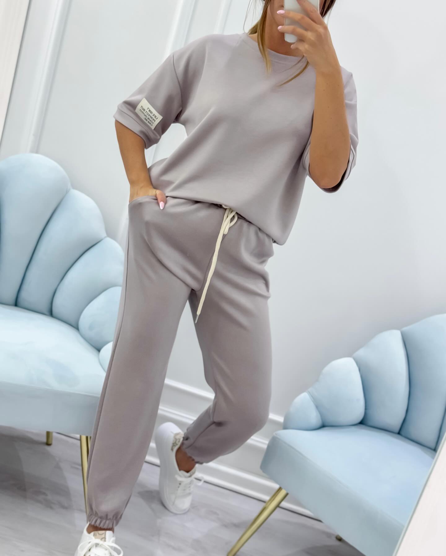 Women's Lounge Set Short Sleeve T-Shirt and Coordinated Pants