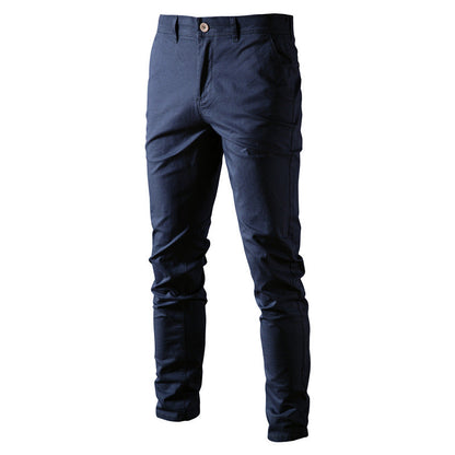 Pantaloni Uomo Rinforzati a Gamba Dritta con Vita Media e Chiusura a Zip – Design Essenziale