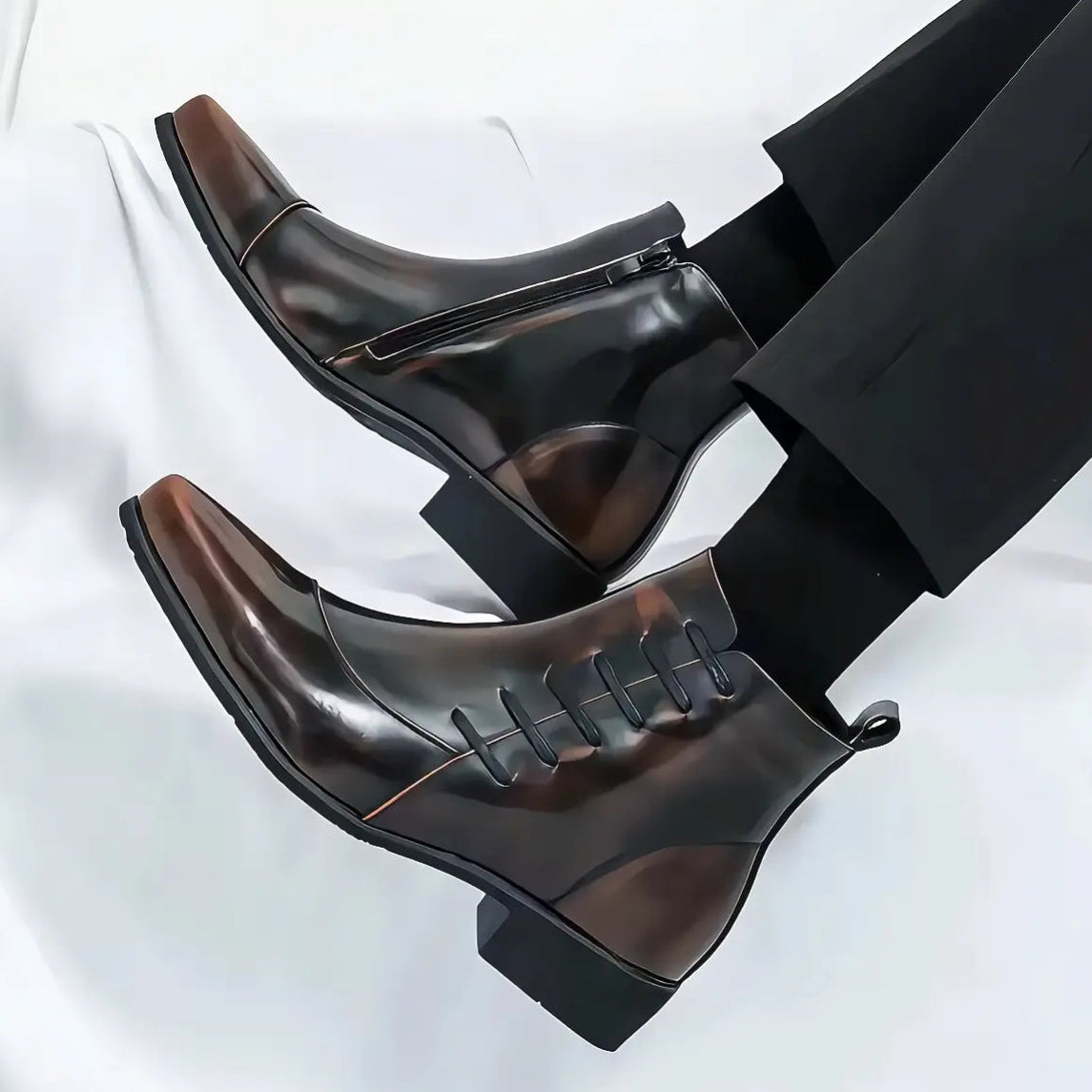 Stivali Uomo con Lacci e Zip Laterale – Stile Versatile Quotidiano