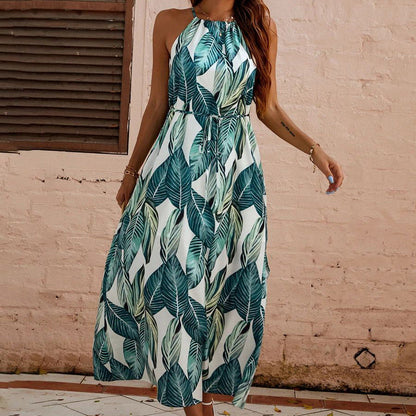 Abito Midi Estivo Donna con Scollo all’Americana e Gonna Fluida