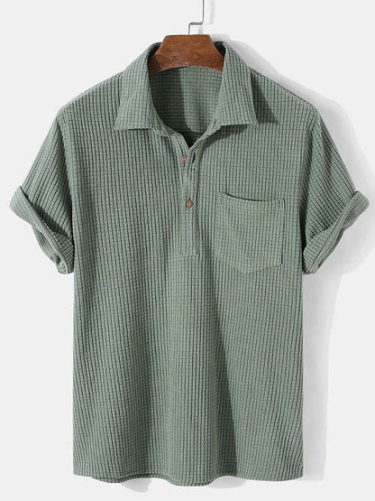 Men's Summer Shirt in Breathable Short-Sleeve Cotton Blend