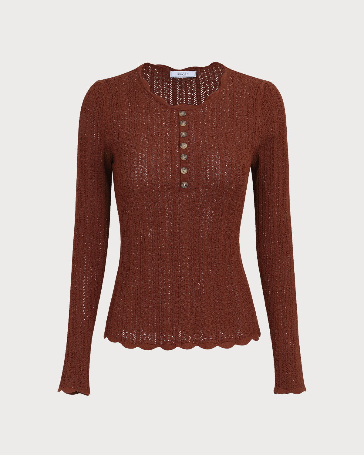Maglione Donna Aderente Autunnale con Scollo Rotondo e Bottoni – Stile Essenziale