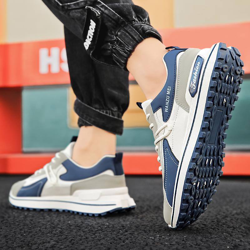 Men's Spring Sneakers with Round Toe, Medium Sole, and Mesh Upper