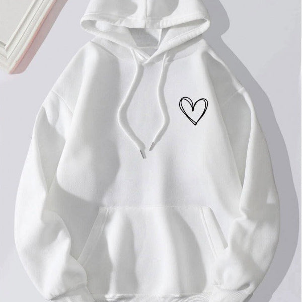 Women's brushed-fabric hoodie with a hooded neckline