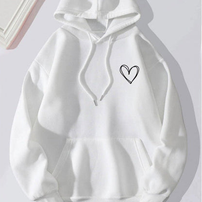 Women's brushed-fabric hoodie with a hooded neckline