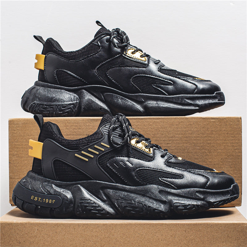 Zapatillas deportivas para hombre de tejido de malla transpirable, con cordones y diseño de paneles