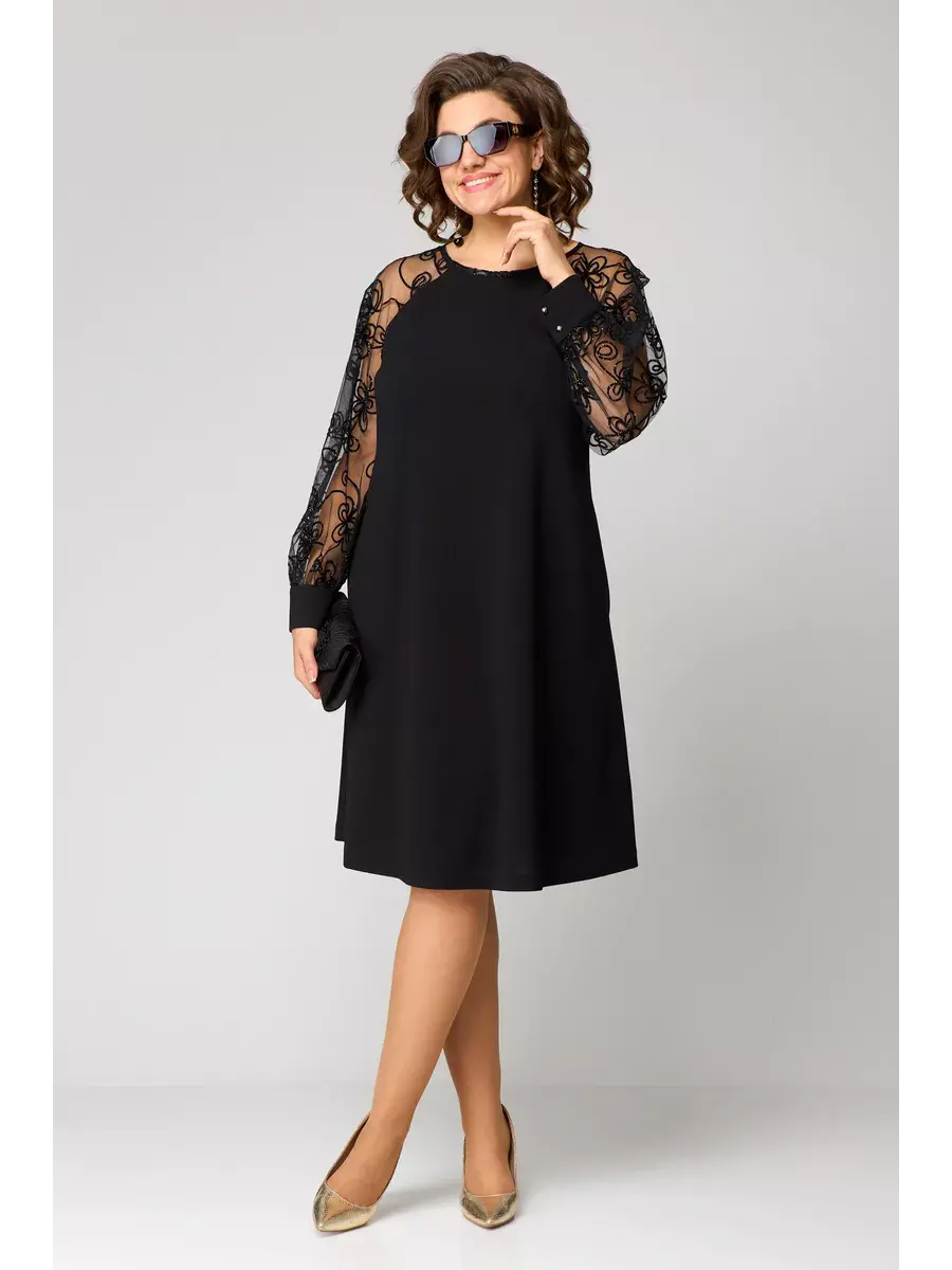 Abito Midi da Donna Primaverile con Taglio Libero e Maniche Raffinate