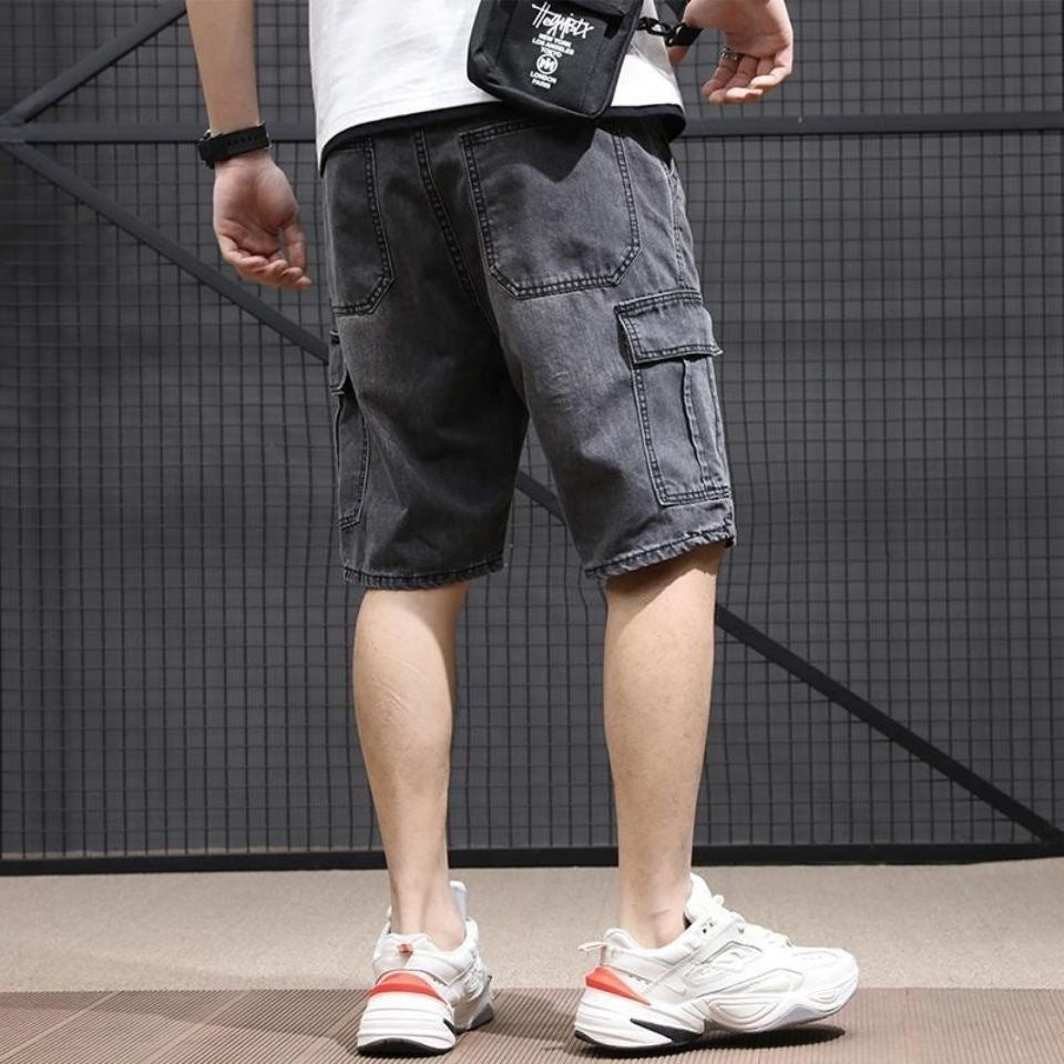 Pantaloncini Uomo a Gamba Dritta in Stile Denim – Design Workwear Vintage