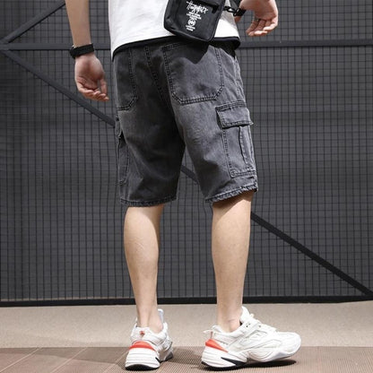 Pantaloncini Uomo a Gamba Dritta in Stile Denim – Design Workwear Vintage