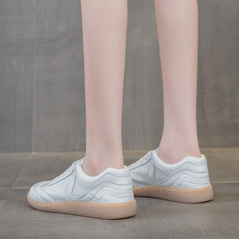 Scarpe Donna con Punta Tonda, Dettagli Traforati e Platform – Scarpe Casual