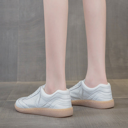 Scarpe Donna con Punta Tonda, Dettagli Traforati e Platform – Scarpe Casual