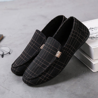 Scarpe Uomo in Tela con Punta Tonda e Suola Leggera