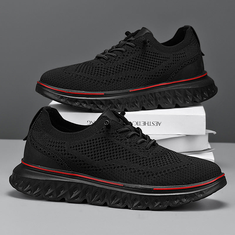 Lave herresneakers med mesh-overdel og flad hæl – lette casual sko