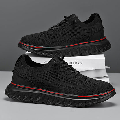 Lave herresneakers med mesh-overdel og flad hæl – lette casual sko