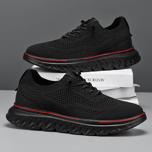 Low Men's Sneakers with Mesh Upper and Flat Heel – Lightweight Casual Shoes