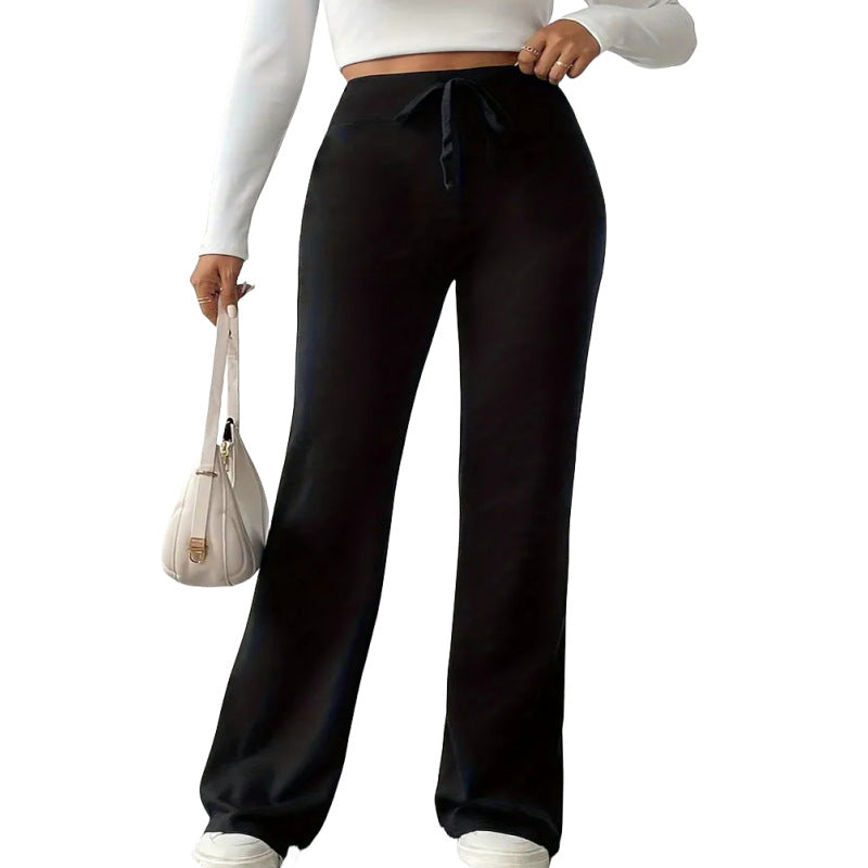 Pantaloni Donna a Vita Alta con Elastico e Gamba Ampia – Stile Pantaloni