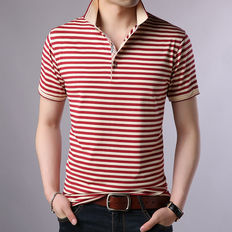 Polo Uomo Estiva a Maniche Corte con Stampa Geometrica No-Stiro – Cotton Blend
