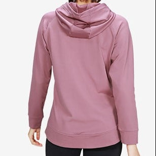 Women's Long Sleeve Winter Yoga Jacket with Hood, Plush Lining, and High Collar