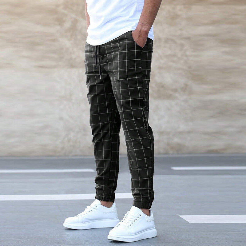 Pantaloni Uomo Primavera Gamba Dritta Vita Media Coulisse – Stile Casual