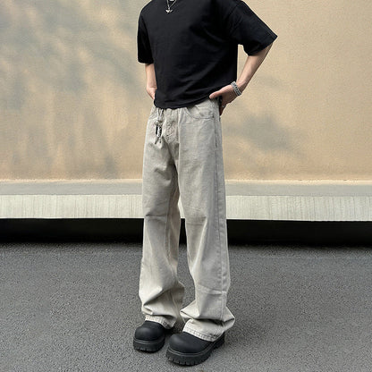 Pantaloni Larghi da Uomo Stile Retrò Grigi