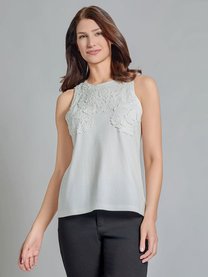 Women's Sleeveless Crew Neck Tank Top Regular Fit