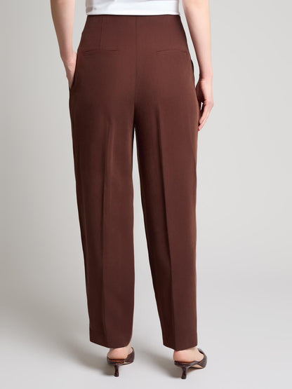 Pantaloni Donna Gamba Dritta Vita Paperbag con Cintura