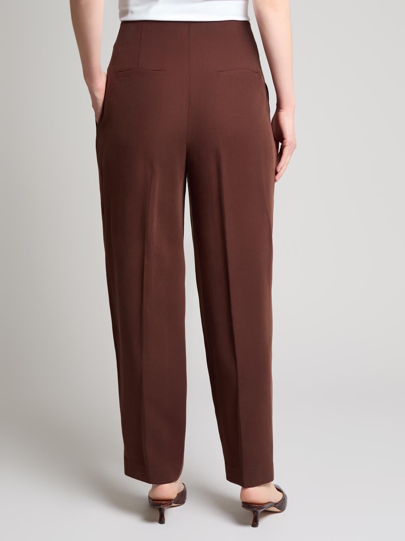 Pantaloni da Donna a Gamba Dritta con Vita Paperbag, Cintura Annodata e Vestibilità Pull-On