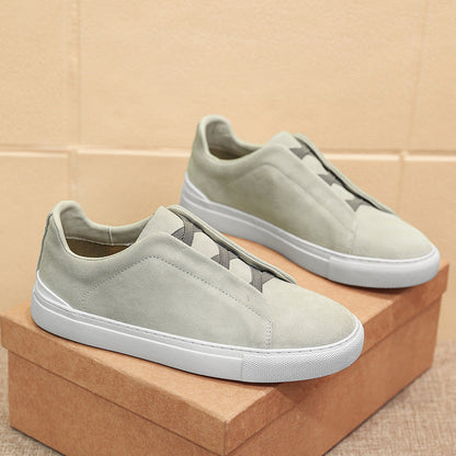 Scarpe Uomo con Lacci, Punta Arrotondata e Tomaia in Stile Pelle – Scarpe Casual