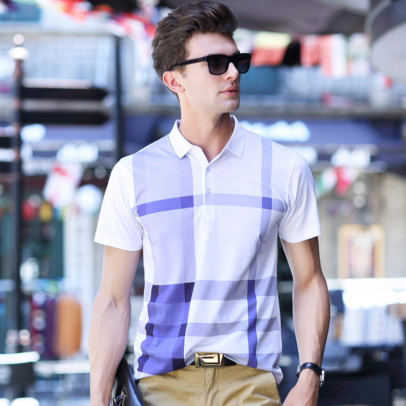 Herrepolo til sommer med reverskrave og korte ærmer – Business casual polo