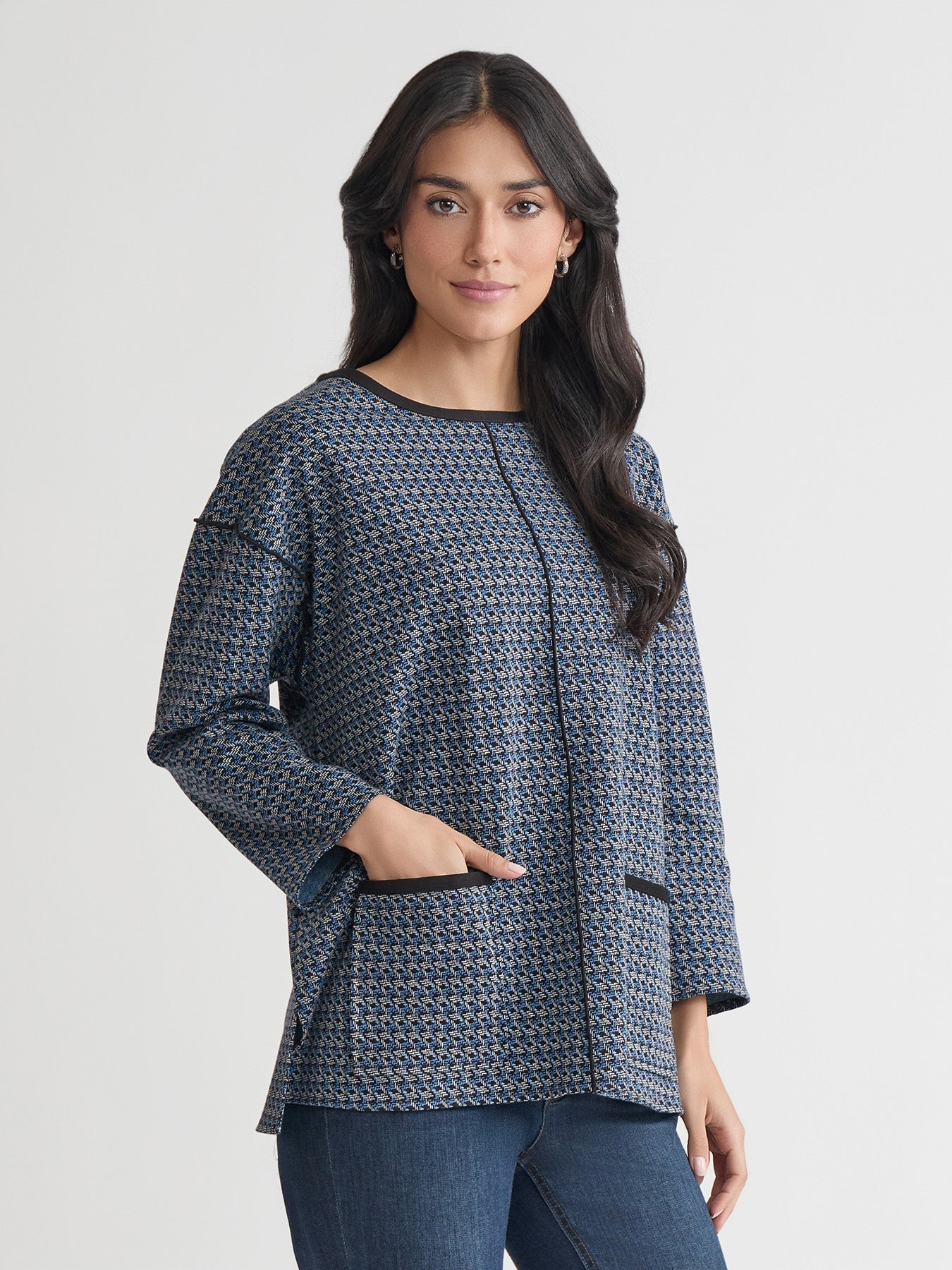 Maglia Donna Maniche Lunghe Girocollo Design da Infilare