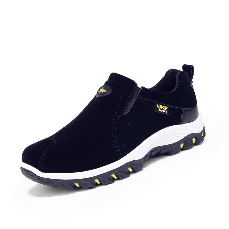 Men's Outdoor Slip-On Shoes with Suede Upper and Plastic Sole