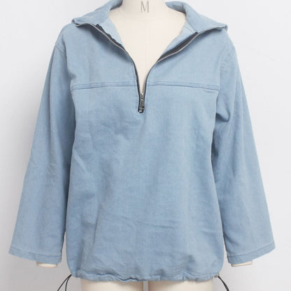 Felpa Donna con Cappuccio a Maniche Pipistrello e Dettaglio Cerniera