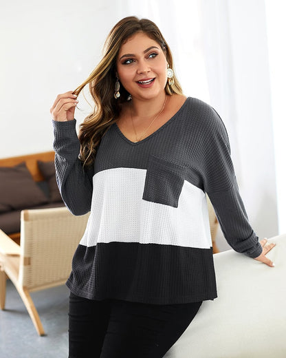 Jersey de mujer suéter de punto con detalles acanalados