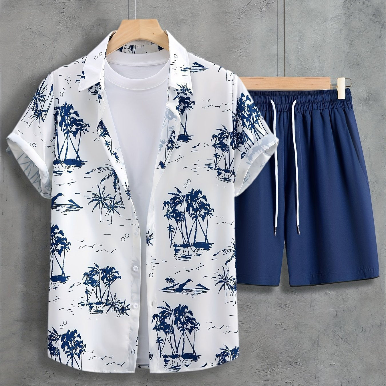 Completo Uomo Due Pezzi con Camicia Hawaiana e Pantaloncini – Stile Estivo