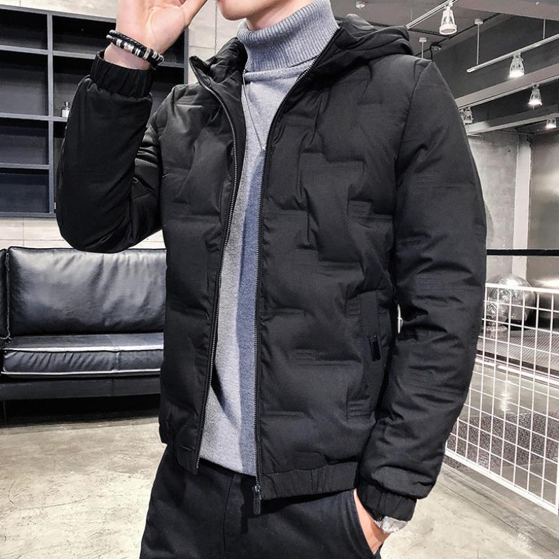 Chaqueta de invierno acolchada gruesa para hombre con cierre frontal de cremallera
