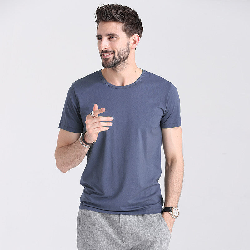 Men's Slim Fit Summer T-Shirt with Crew Neck and Quick Dry – Lightweight Solid Color T-Shirt