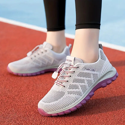 Damesneakers i åndbart mesh med polstret indersål – Støtte til fodens bue