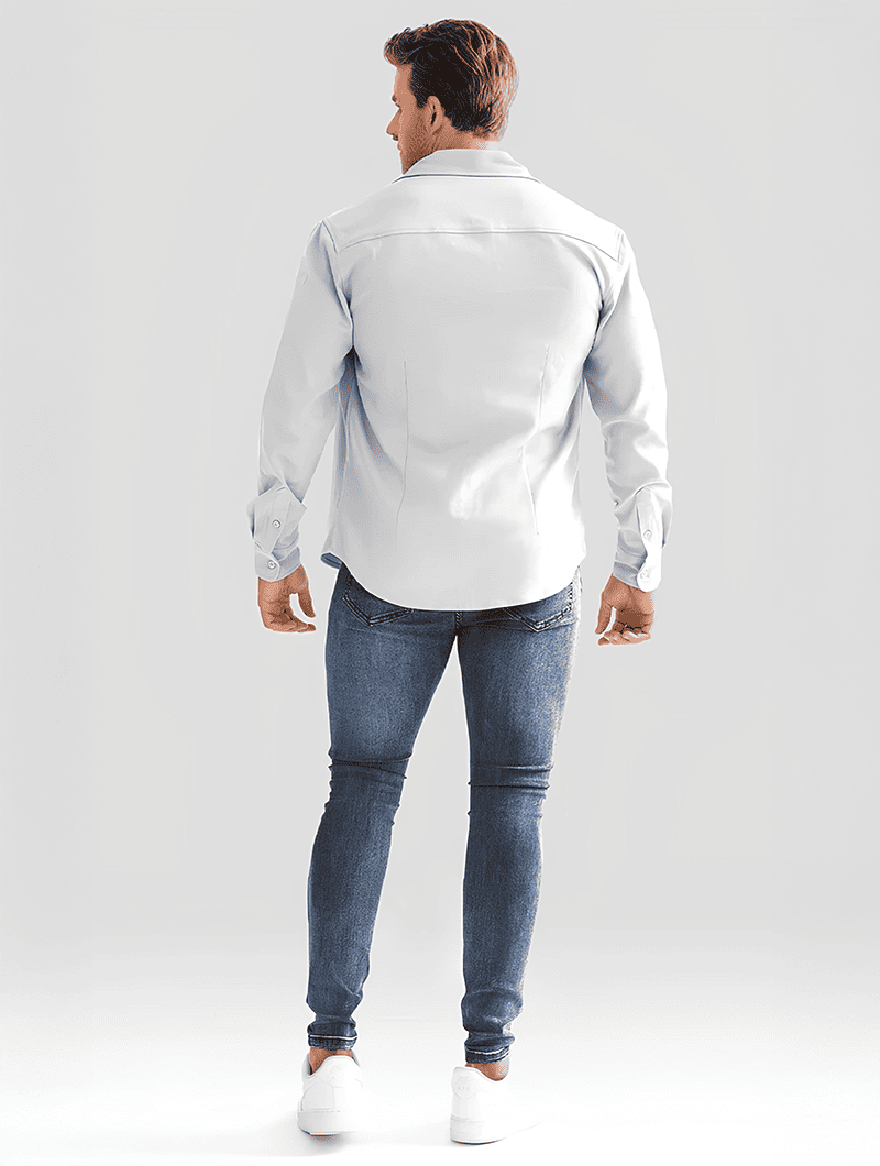 Overshirt da Uomo con Bottoni Slim Fit e Struttura Pulita