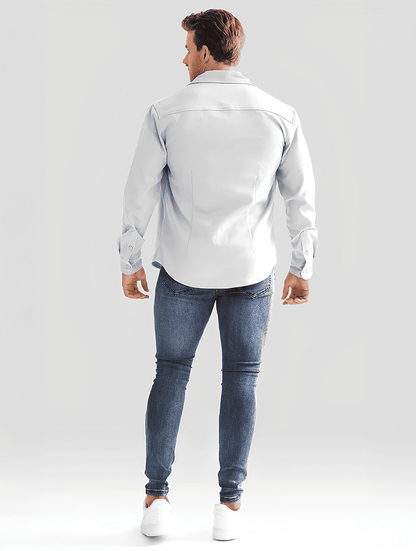 Overshirt da Uomo con Bottoni Slim Fit e Struttura Pulita