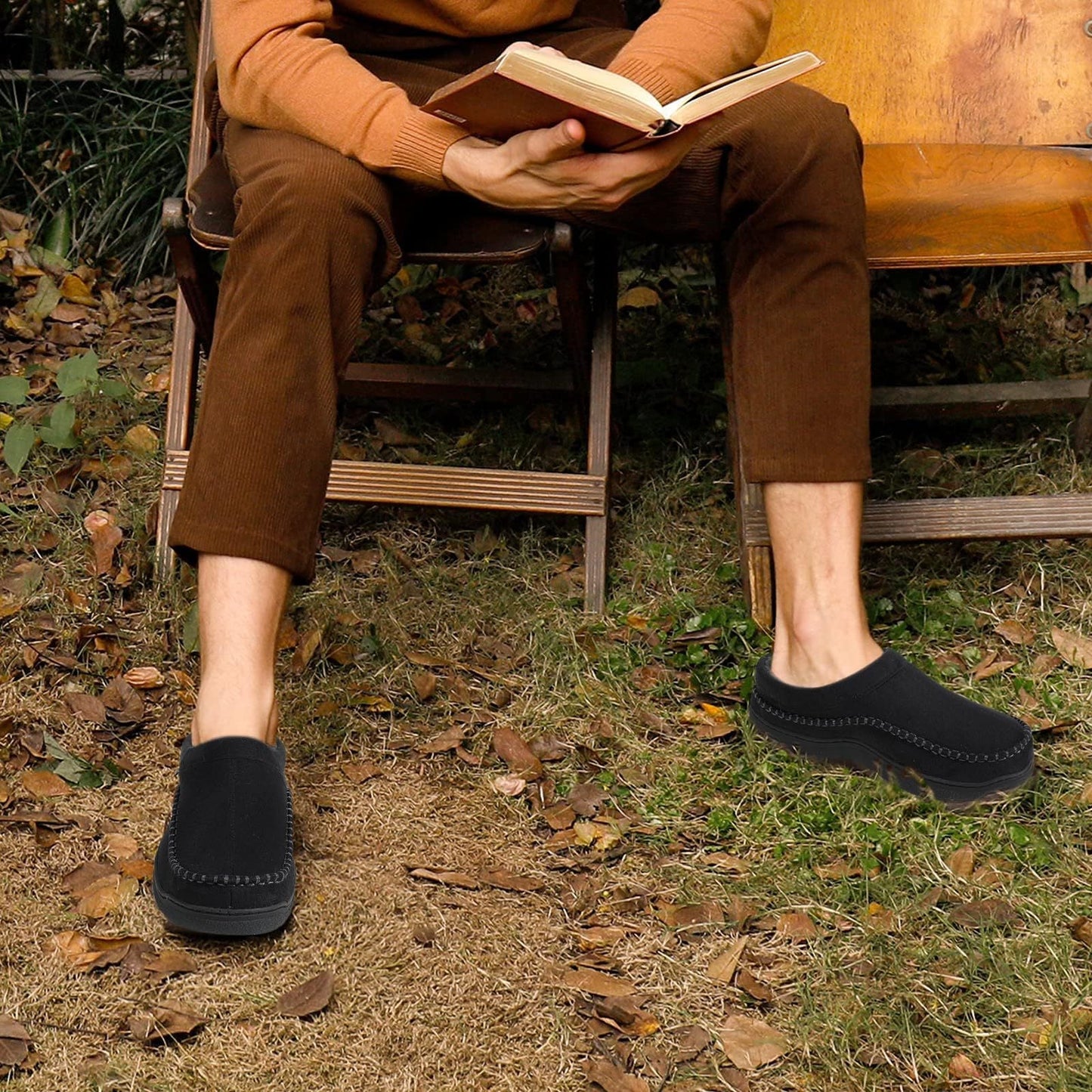 Mocassini Invernali Uomo Slip-On Punta Larga Antiscivolo Foderati in Peluche – Scarpe Calde