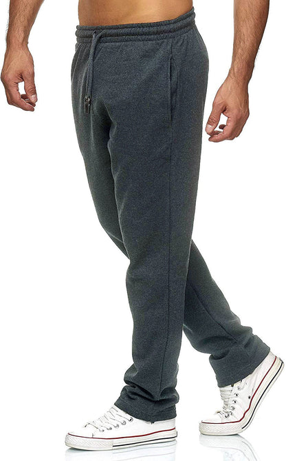 Pantaloni della Tuta Uomo Gamba Dritta Microelastici Foderati in Pile – Comfort Termico