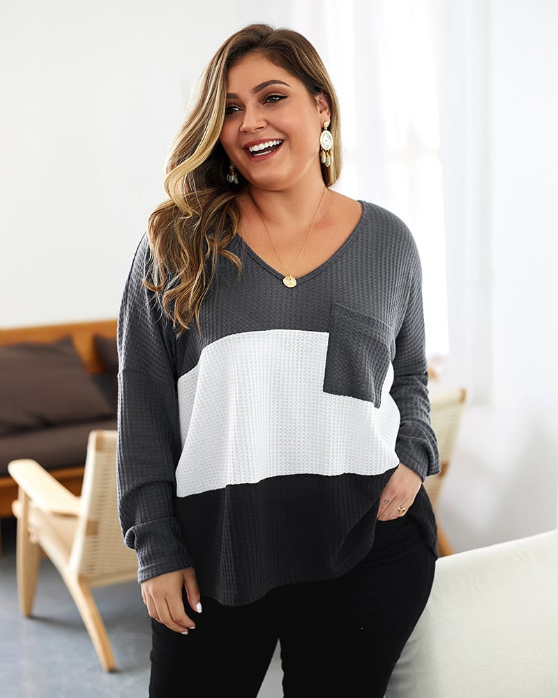Jersey de mujer suéter de punto con detalles acanalados