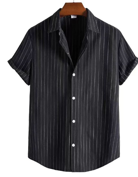Camicia Estiva Uomo a Maniche Corte con Stampa 3D e Vestibilità Ampia – Camicia Leggera Casual