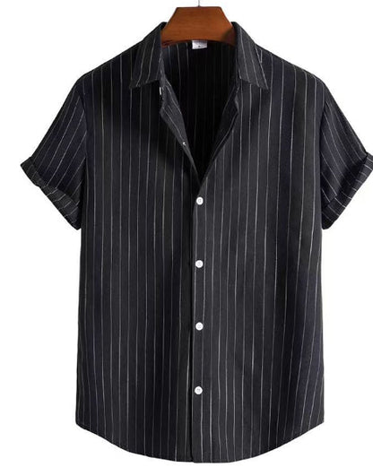 Camicia Estiva Uomo a Maniche Corte con Stampa 3D e Vestibilità Ampia – Camicia Leggera Casual
