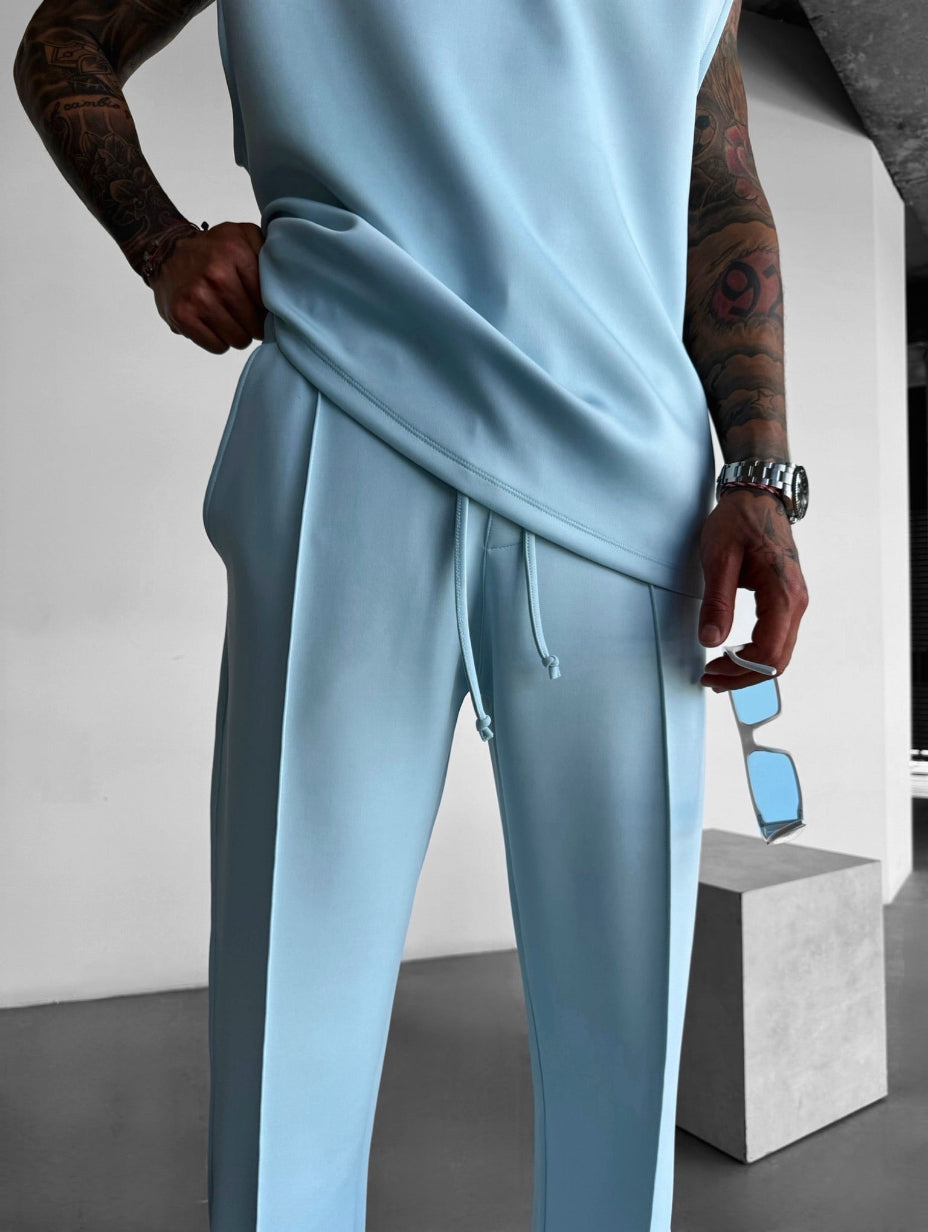 Men's Lounge Set with Sleeveless Top and Tailored Pants