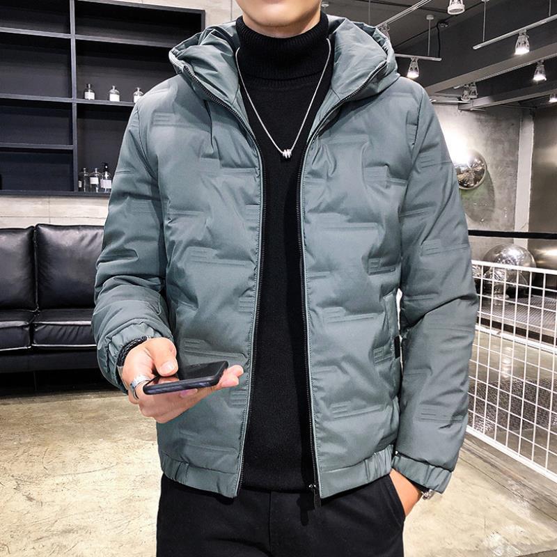 Chaqueta de invierno acolchada gruesa para hombre con cierre frontal de cremallera