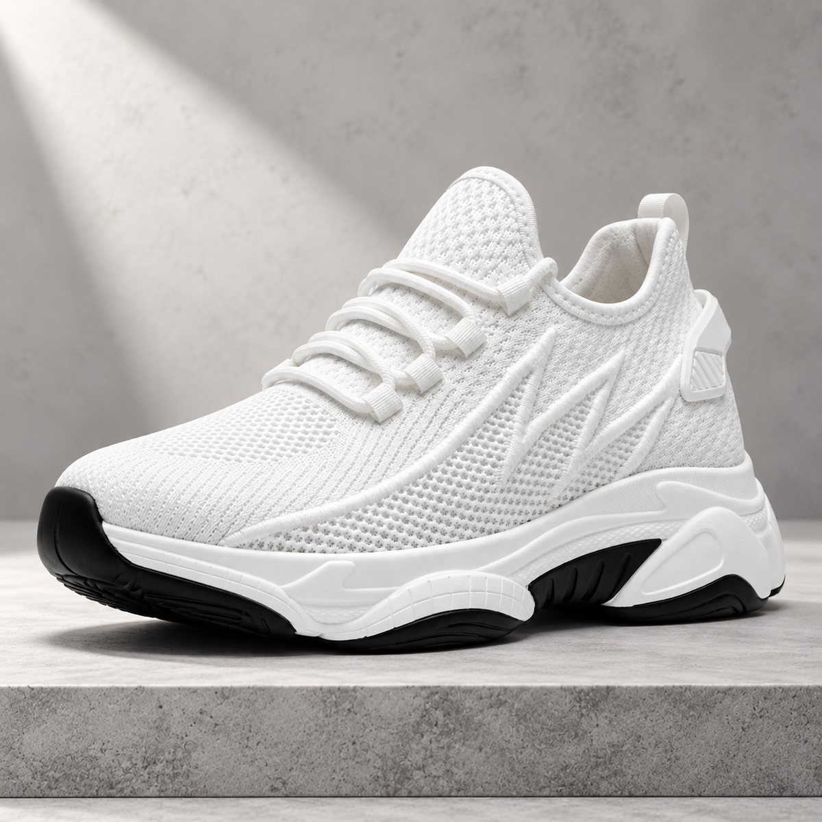 Breathable Men's Sneakers That Add Height, With an Internal Lift and a Wide Toe Box.