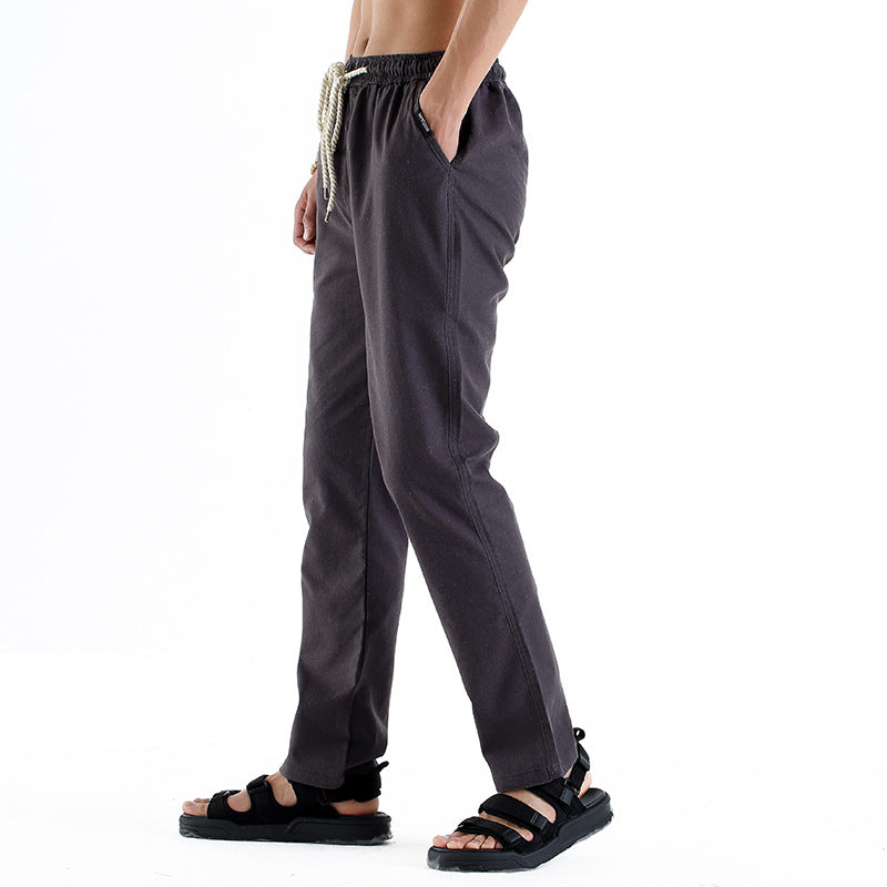 Men's Linen-Style Straight-Leg Pants – Loose Fit