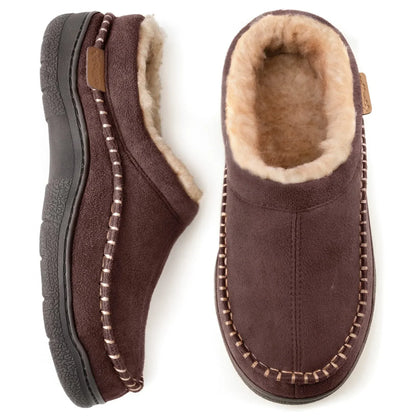 Mocassini Invernali Uomo Slip-On Punta Larga Antiscivolo Foderati in Peluche – Scarpe Calde